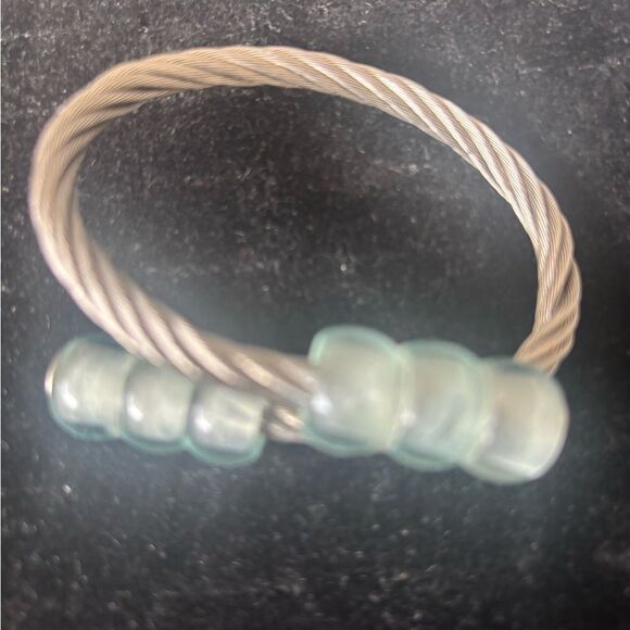 3 beaded bracelet Adjustable Twist Cable Cuff Bangle accessory wire knot unisex - Picture 3 of 8